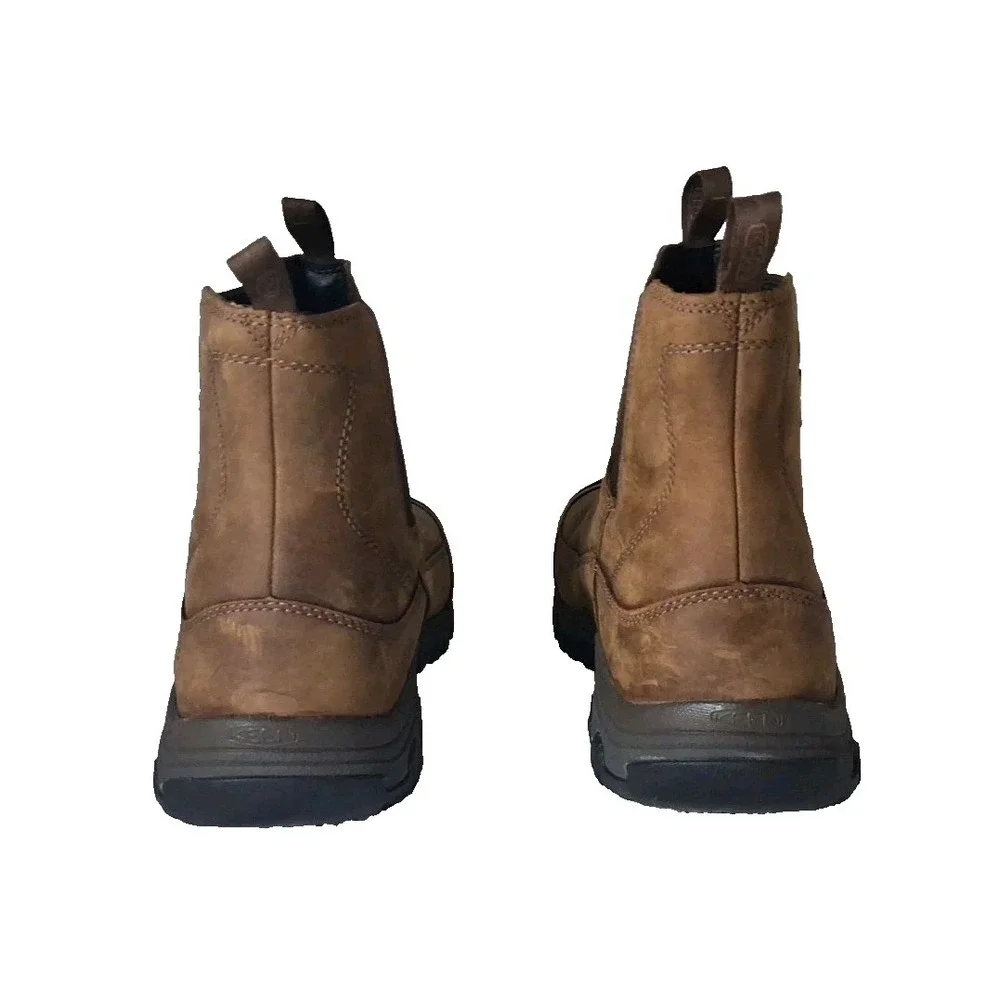 ✨KEEN Mens Size 14M Pull-On Anchorage III WP Leather Boots Earth/Mulch Insulated
